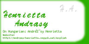 henrietta andrasy business card